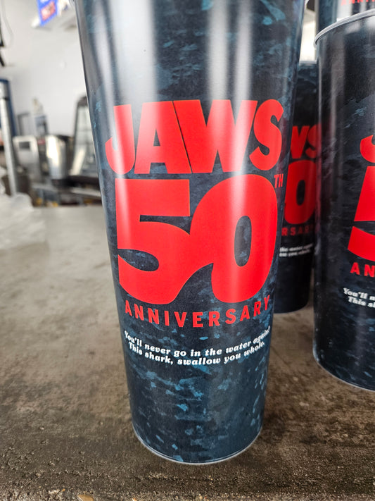 Jaws 50th Anniversary Promotional Plastic Cup Movie Collectible - SET of 16 Cups