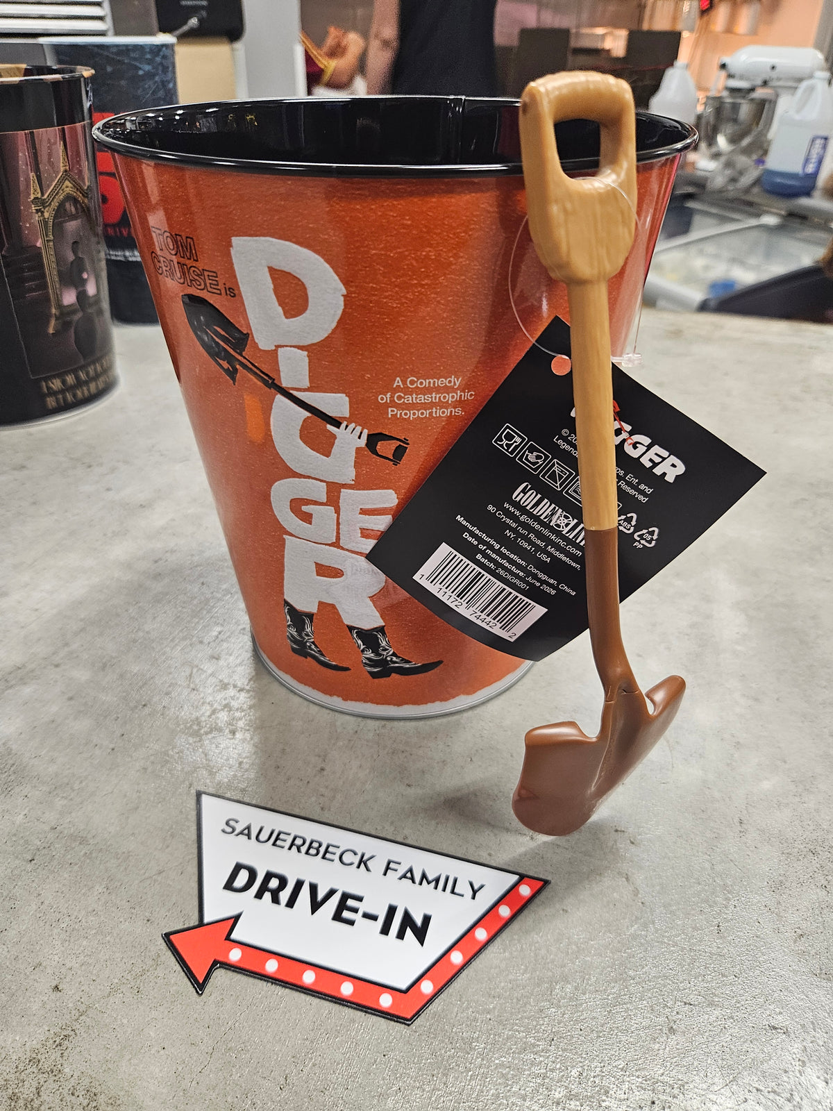 Digger Movie Metal Popcorn Bucket Tin with Shovel