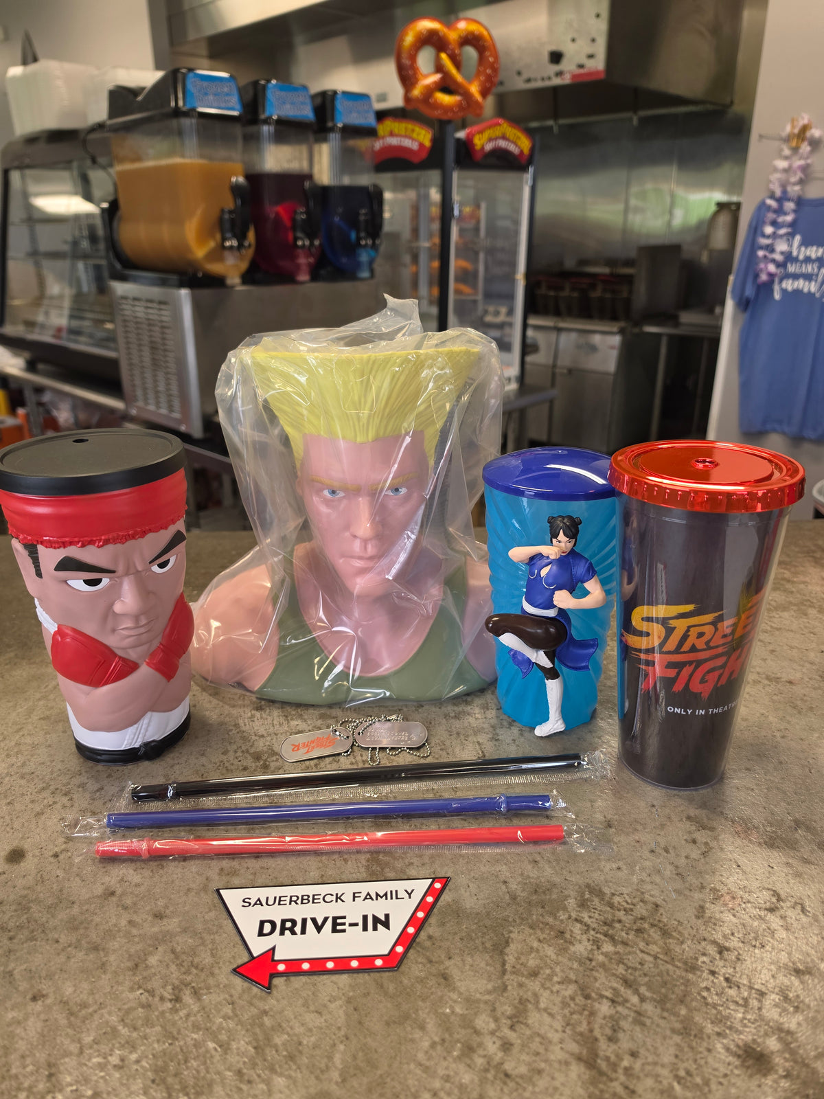 4x Street Fighter 2026 Movie Guile Bust Bucket and 3 Cups- Set of 4