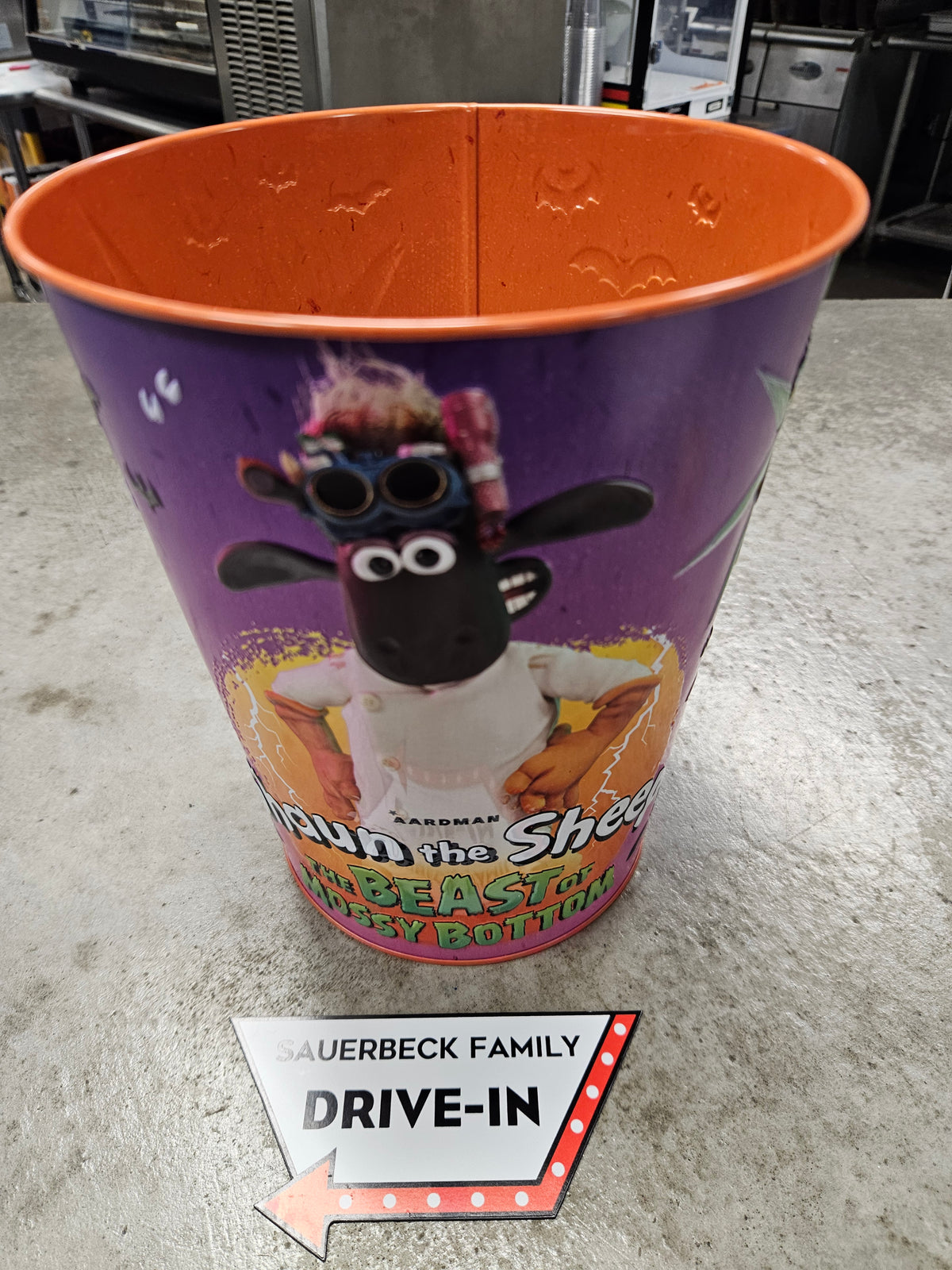 Shaun The Sheep Metal Beast of Mossy Bottom Popcorn Bucket Tin - 2026 -Metal