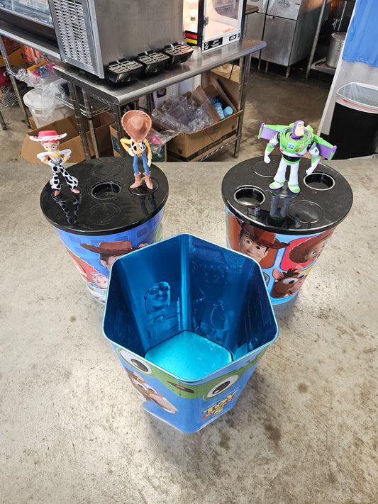 NEW! 2 Toy Story 5 Popcorn 3 Buckets with 3 Toppers IN HAND 2026 - 8pcs