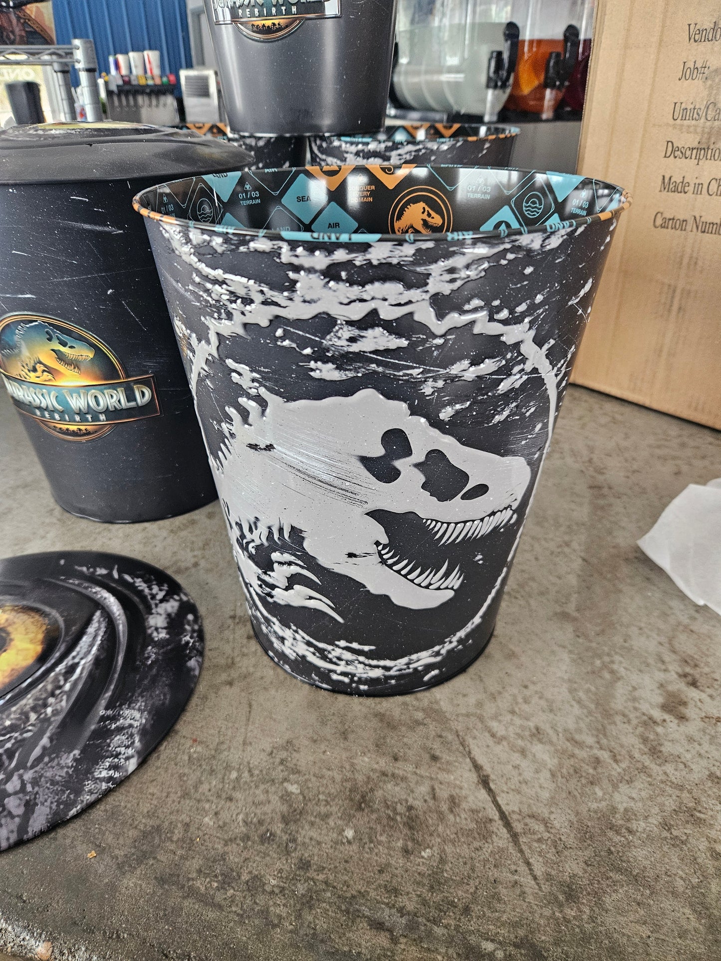 Jurassic World Rebirth Dinosaur Eye Popcorn Bucket with Lid Promotional METAL