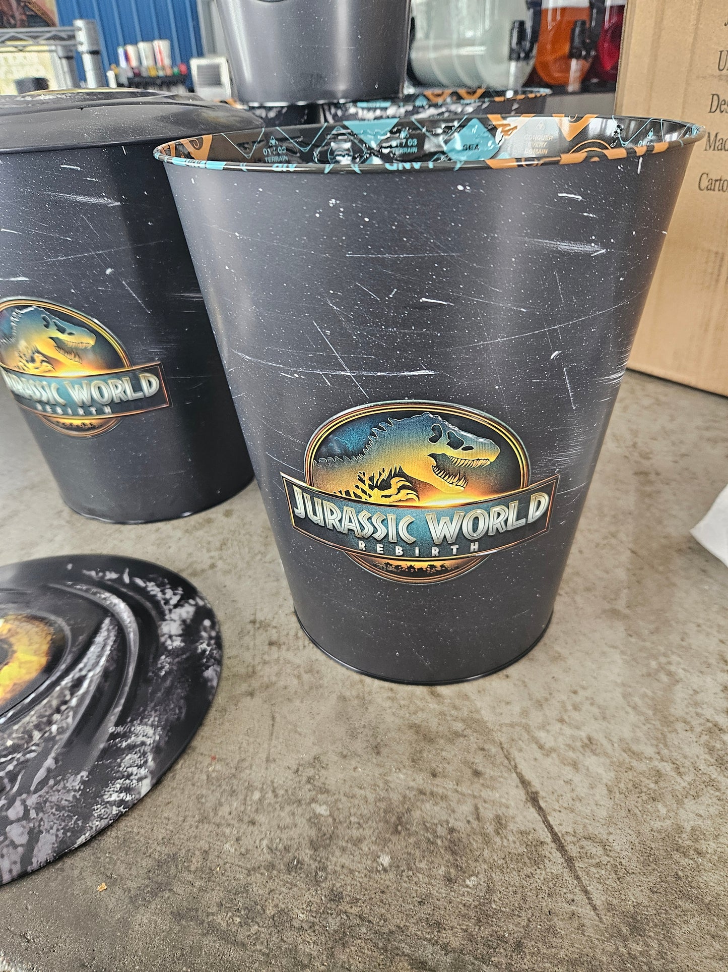 Jurassic World Rebirth Dinosaur Eye Popcorn Bucket with Lid Promotional METAL