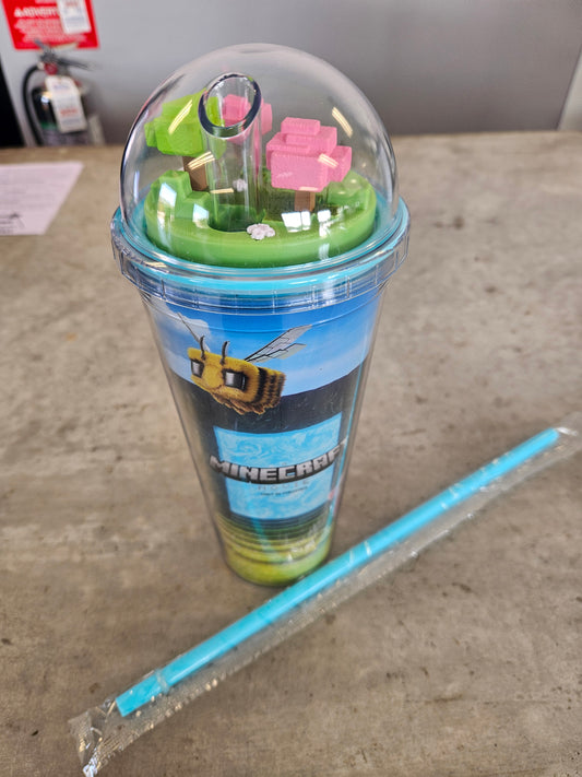 Minecraft Movie 20oz Cup with Dome Lid and Straw