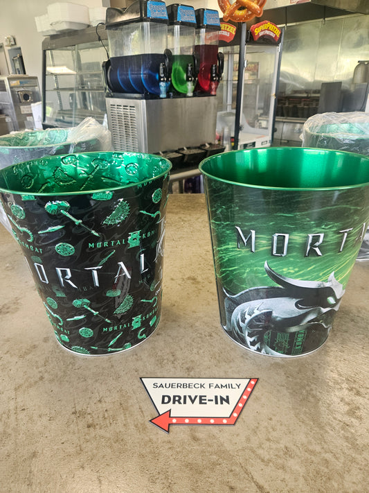 NEW! SET OF 2 Mortal Kombat 2 2026 Metal Popcorn Bucket Tin BOTH - In Hand