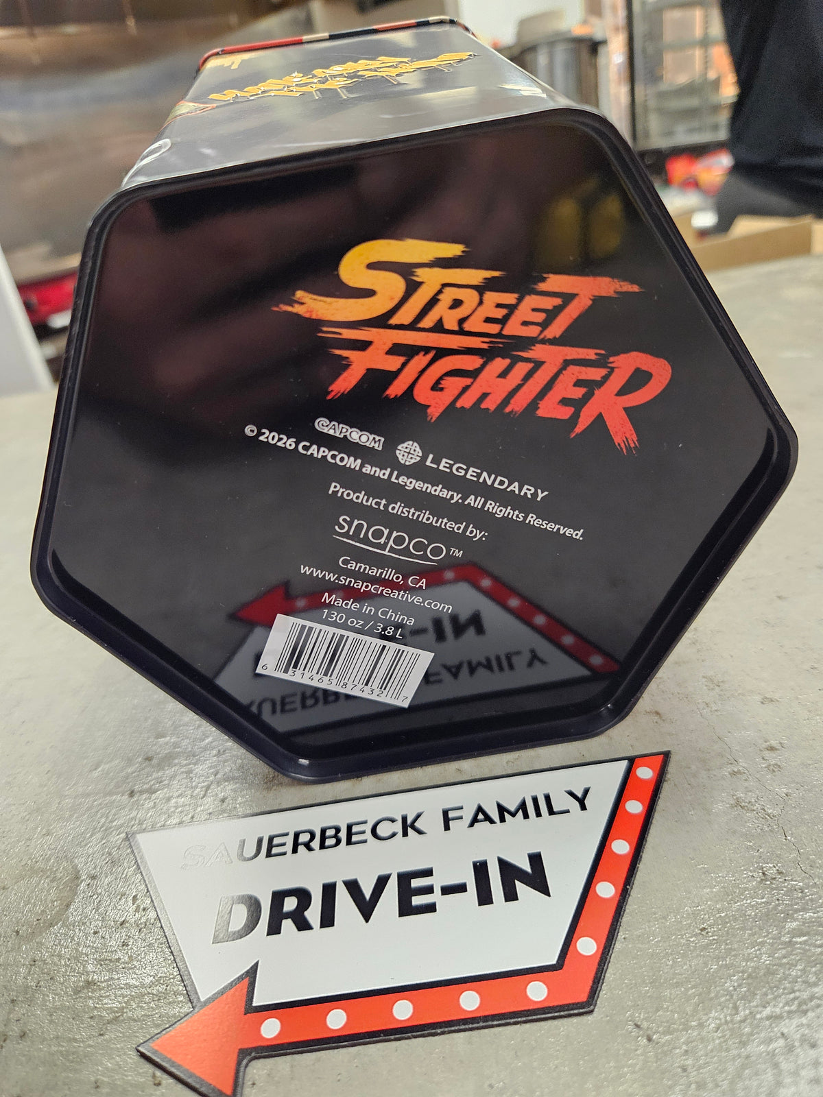 Street Fighter 2026 Movie Metal Hexagon Popcorn Bucket