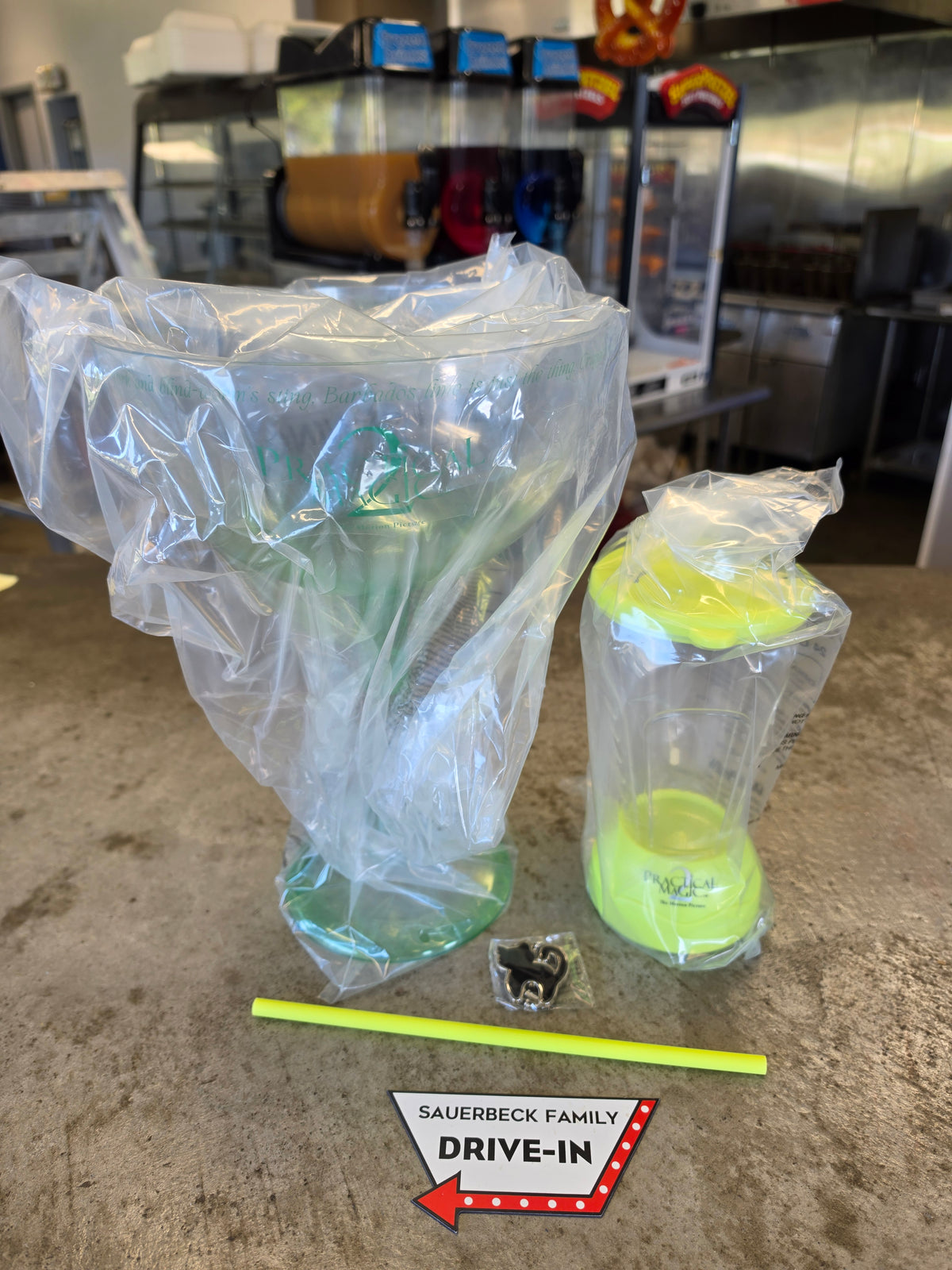 Practical Magic 2 - Margarita Glass Popcorn Bucket & Blender Cup IN HAND Set of 2
