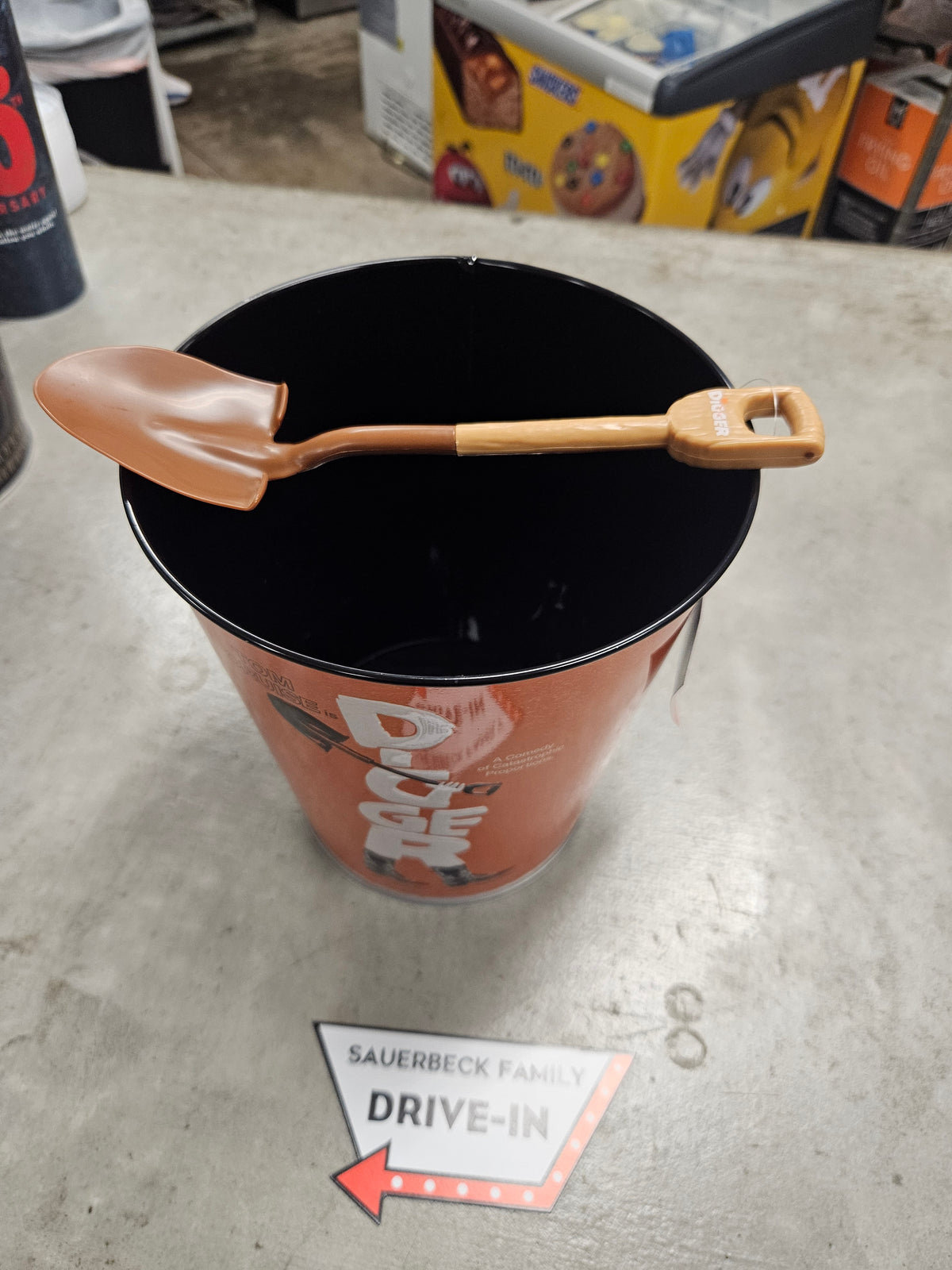 Digger Movie Metal Popcorn Bucket Tin with Shovel