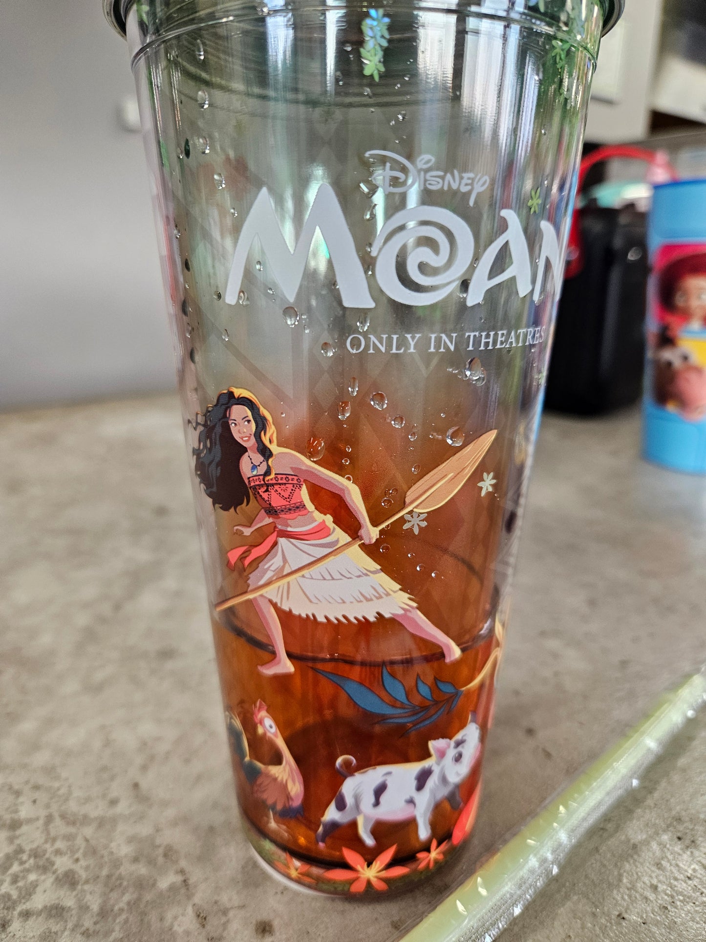 Moana (2026) Live Action - Flowers Double Wall Cup with lid and straw