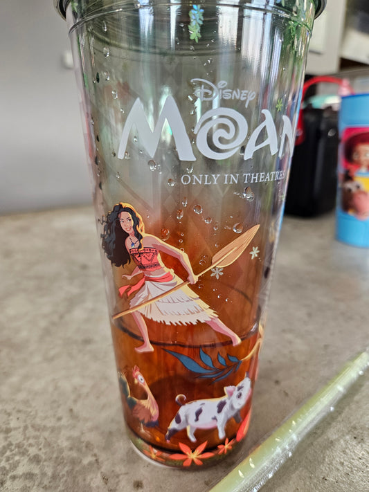 Moana (2026) Live Action - Flowers Double Wall Cup with lid and straw