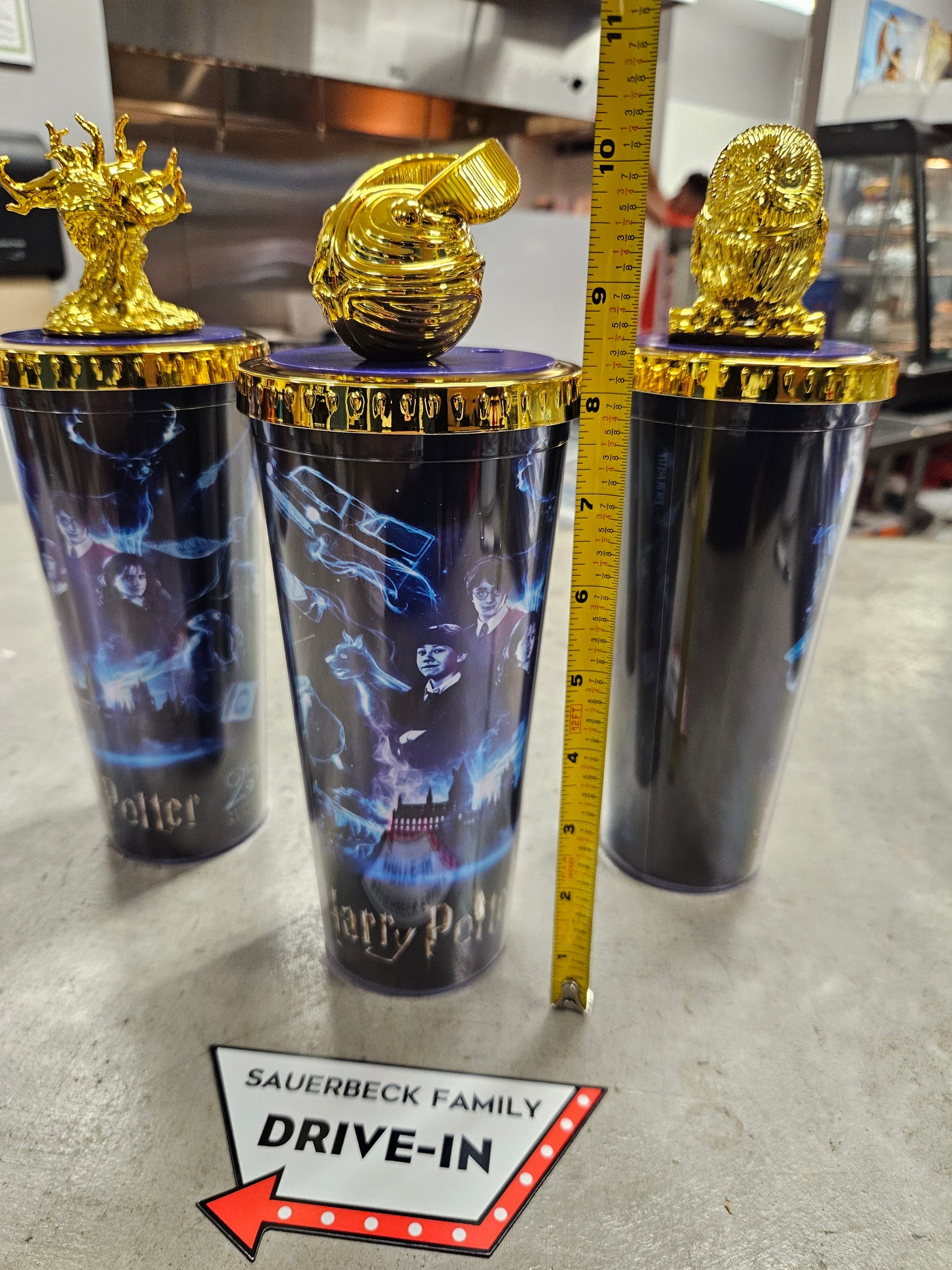 Harry Potter 25th Anniversary Double Wall Cup with Gold Figure Lid -Set of 3