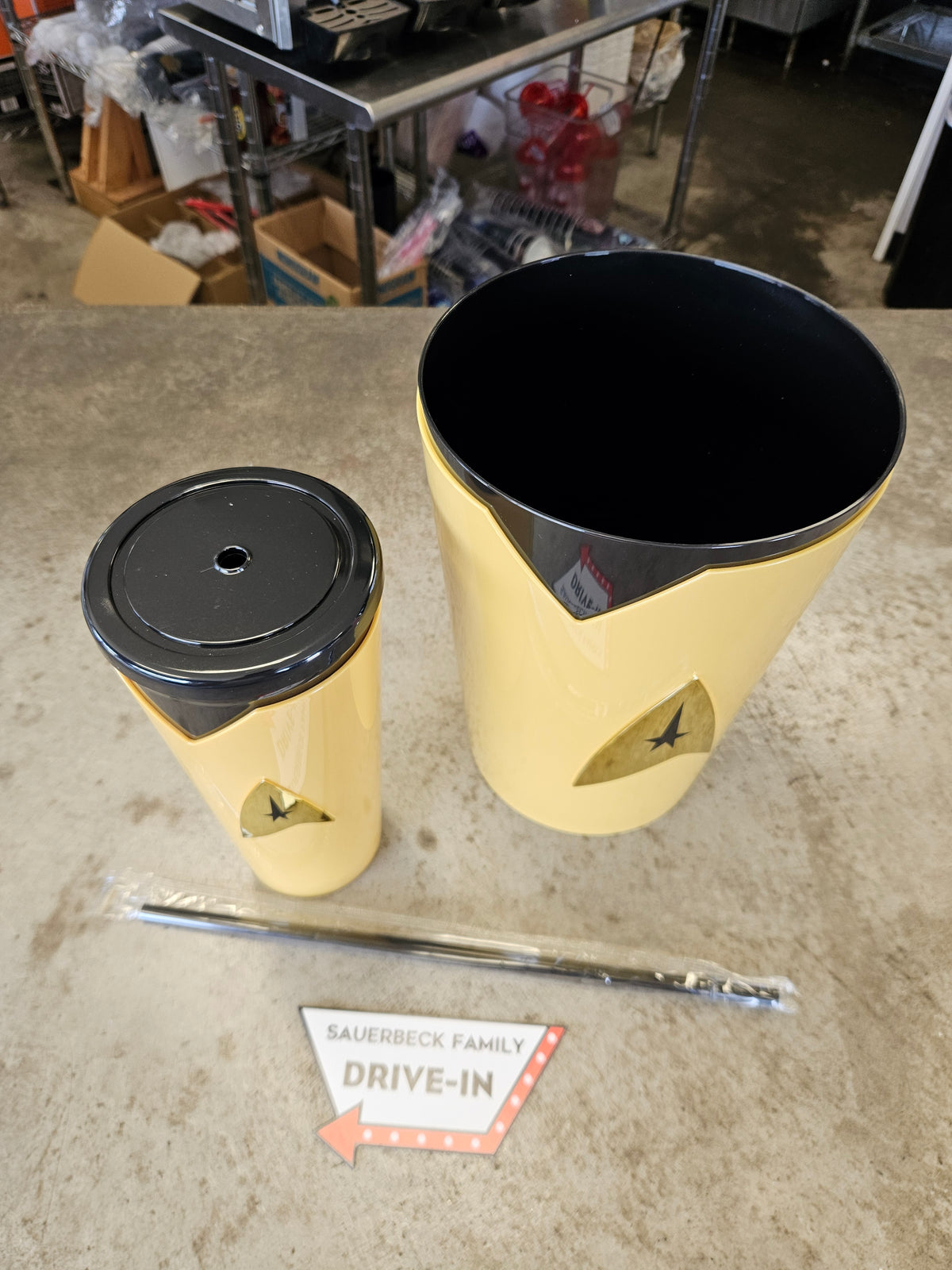 Star Trek SET of 2 - YELLOW Uniform Popcorn Bucket AND Cup 60th Anniv IN HAND 2026