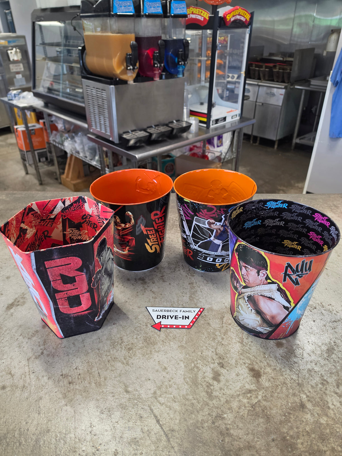 4x Street Fighter 2026 Movie Metal Popcorn Buckets - Set of 4
