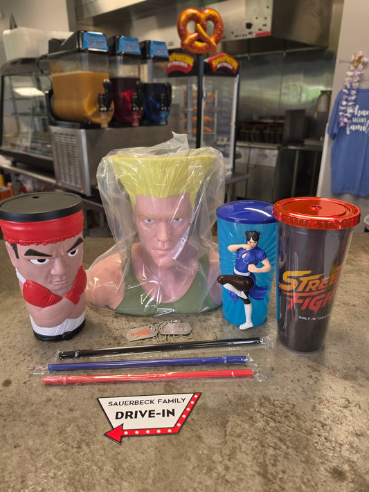 4x Street Fighter 2026 Movie Guile Bust Bucket and 3 Cups- Set of 4