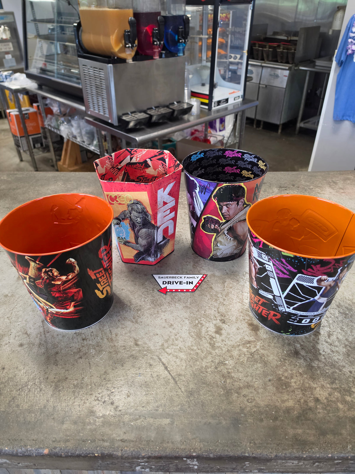 4x Street Fighter 2026 Movie Metal Popcorn Buckets - Set of 4