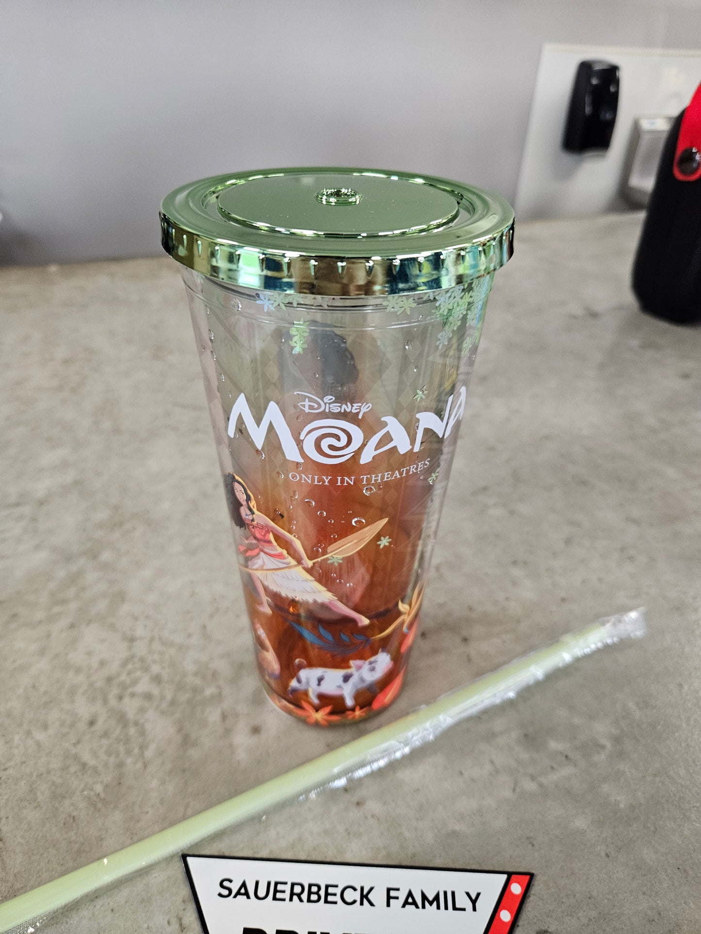 Moana (2026) Live Action - Flowers Double Wall Cup with lid and straw