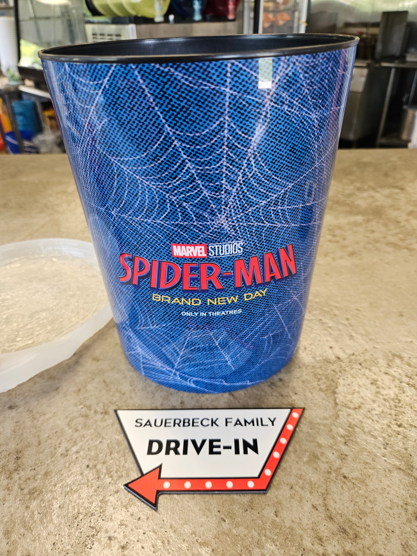 Spider-Man Brand New Day 2026 Popcorn Bucket With Hanging Figure Lid - In Hand
