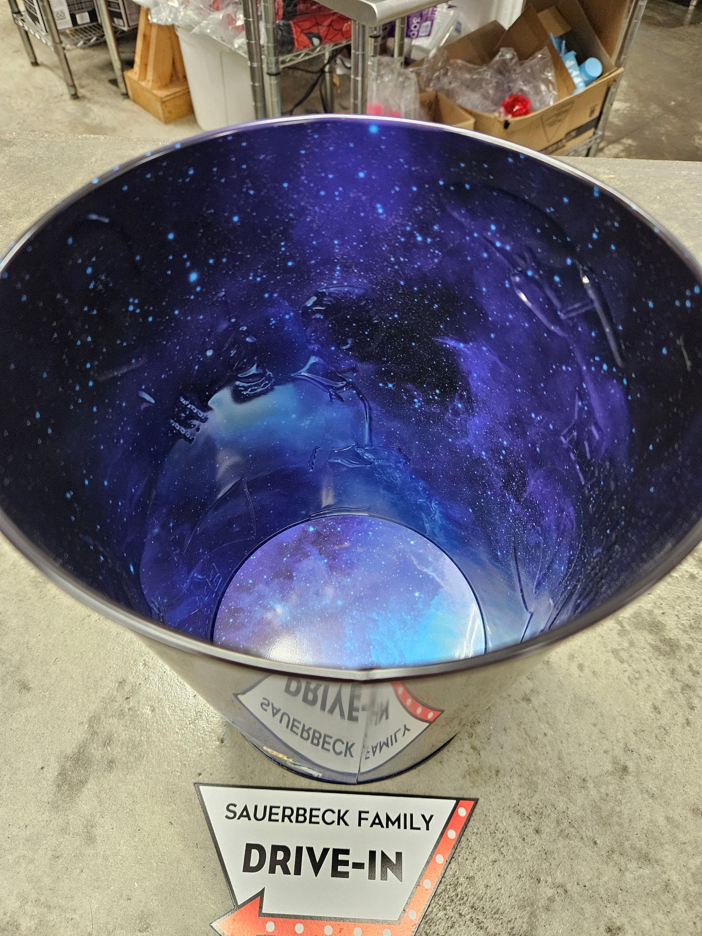 Star Trek 60th Anniversary 130oz Metal Popcorn Bucket AND 2 Plastic Cups IN HAND 2026 Set of 3
