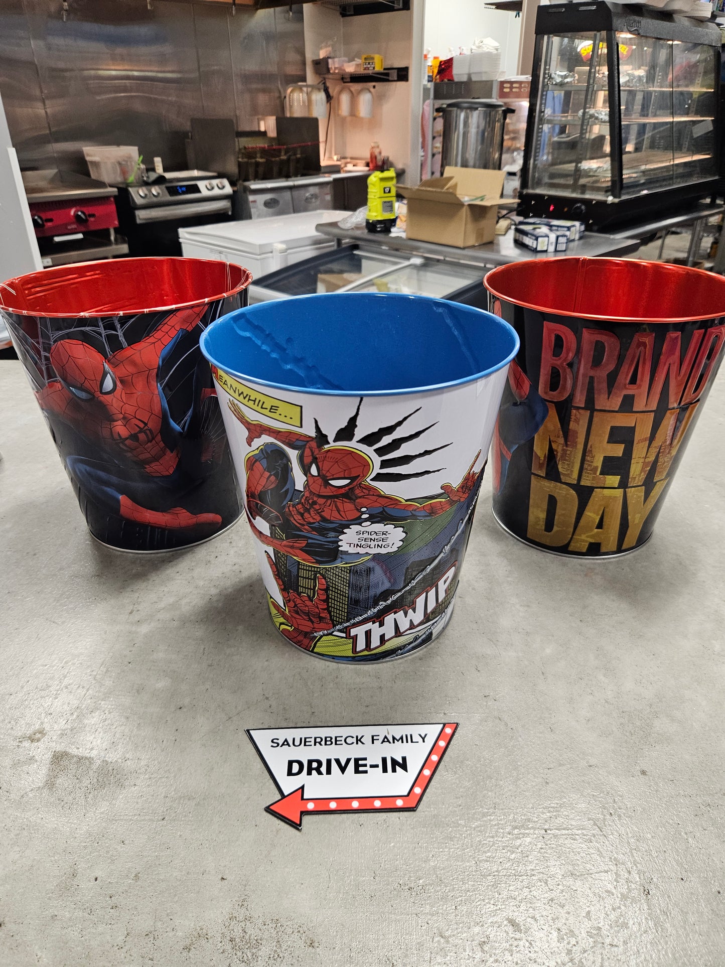 NEW! Set of 3 Spider-Man Brand New Day 130oz Metal Popcorn Bucket Set of 3 IN HAND 2026