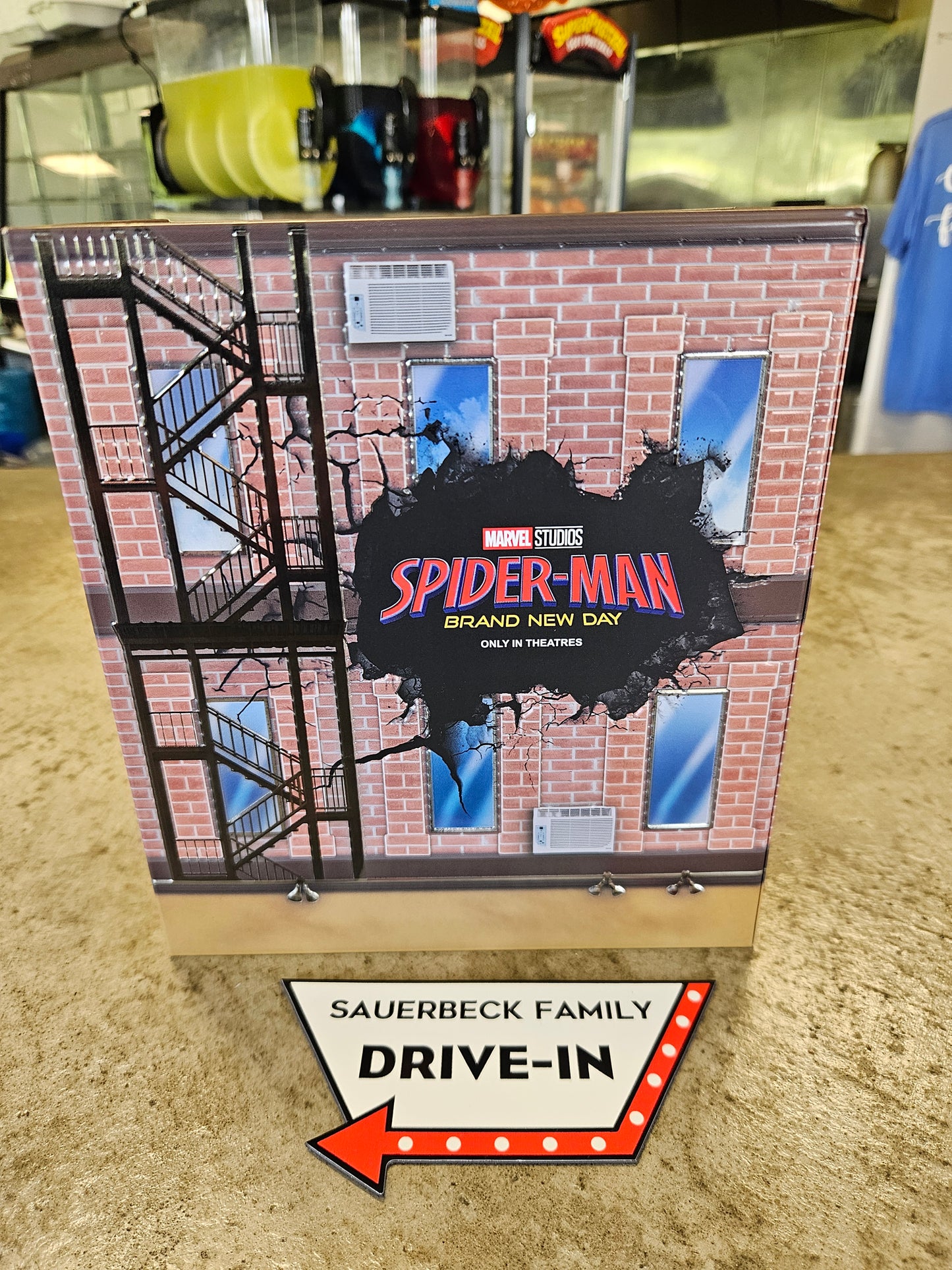 Spider-Man Brand New Day Deli Building 130oz Metal Popcorn Bucket IN HAND 2026