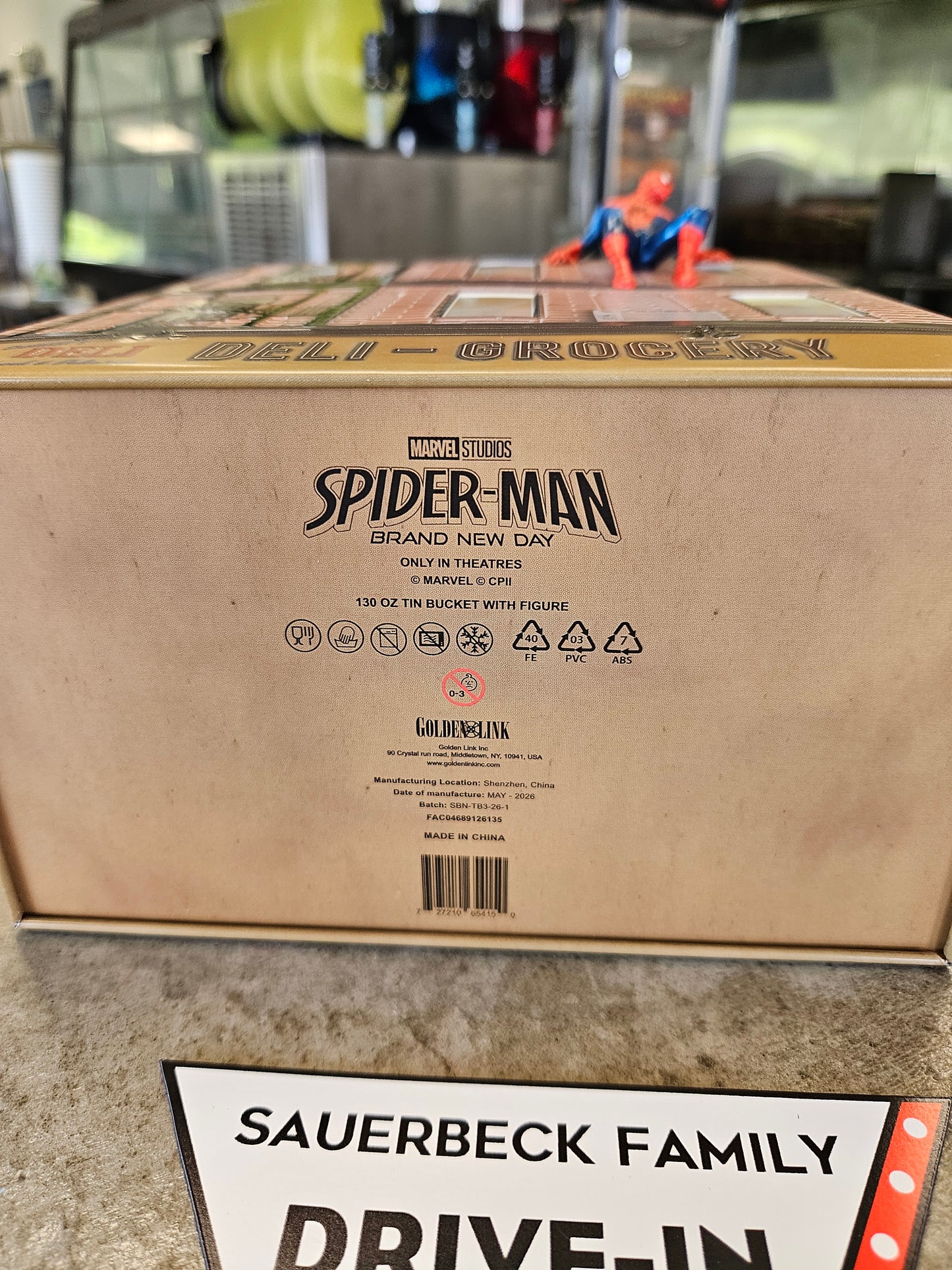 Spider-Man Brand New Day Deli Building 130oz Metal Popcorn Bucket IN HAND 2026