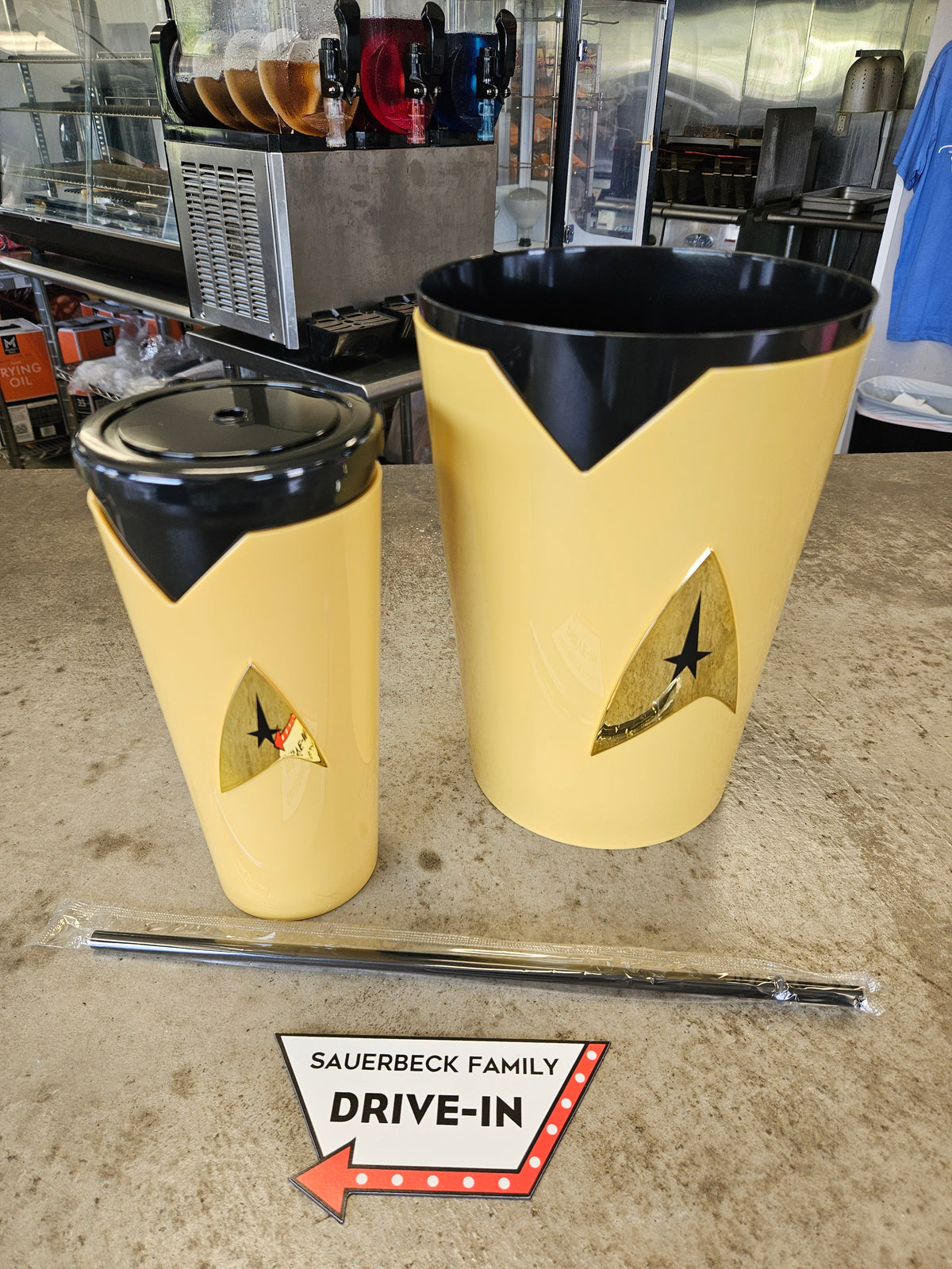 Star Trek SET of 2 - YELLOW Uniform Popcorn Bucket AND Cup 60th Anniv IN HAND 2026