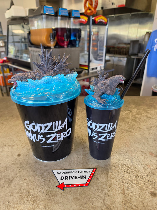 Godzilla Minus Zero - Set of 2 - Metal Popcorn Bucket and Plastic Cup with Lids