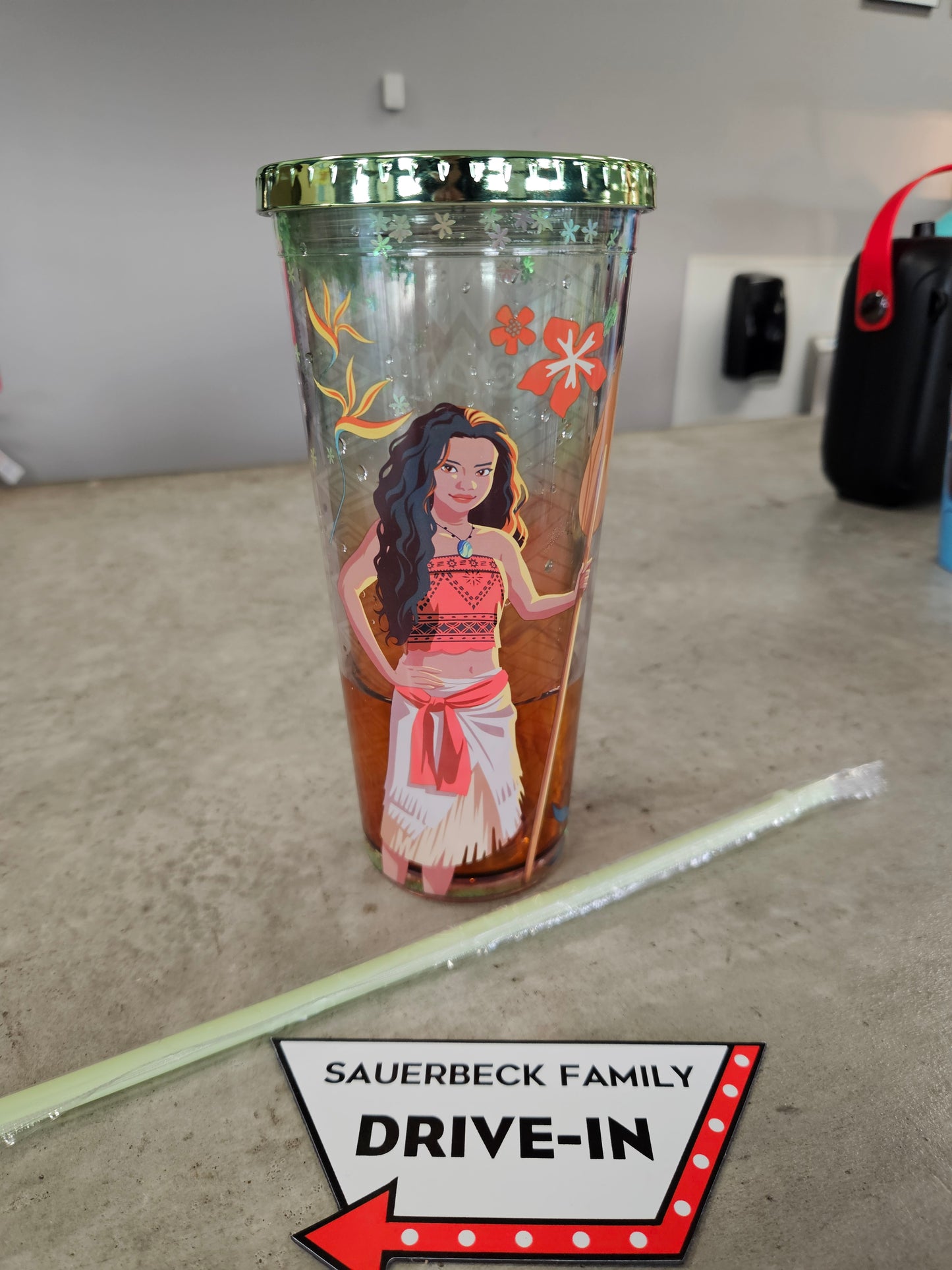 Moana (2026) Live Action - Flowers Double Wall Cup with lid and straw