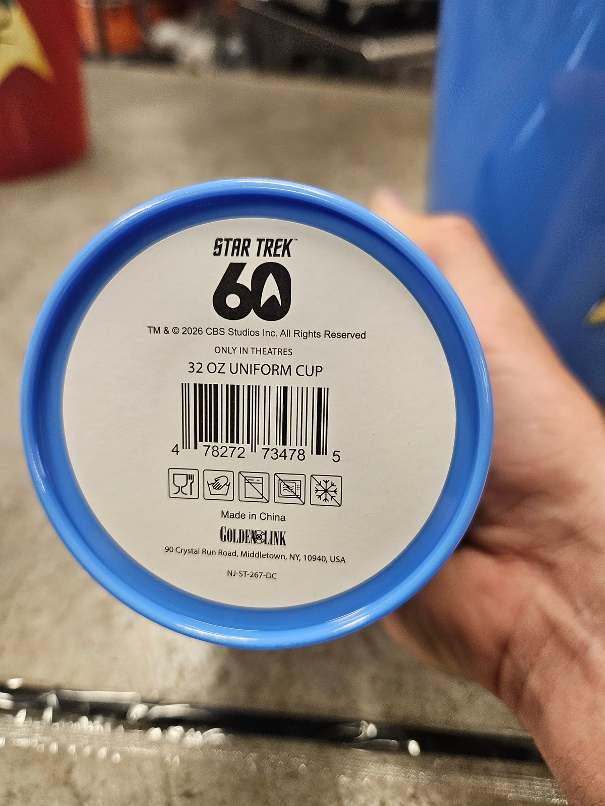 Star Trek SET of 2 - BLUE Uniform Popcorn Bucket AND Cup 60th Anniv IN HAND 2026