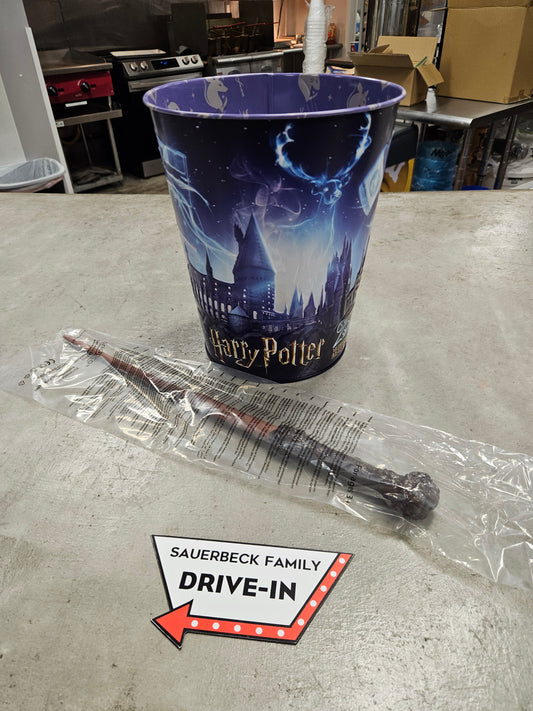 Harry Potter 25th Anniversary Wand Popcorn Bucket Tin