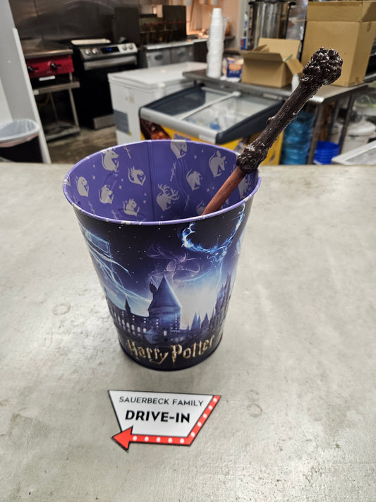 Harry Potter 25th Anniversary Wand Popcorn Bucket Tin