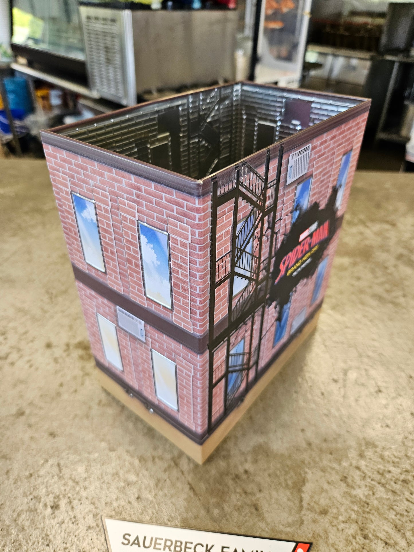 Spider-Man Brand New Day Deli Building 130oz Metal Popcorn Bucket IN HAND 2026