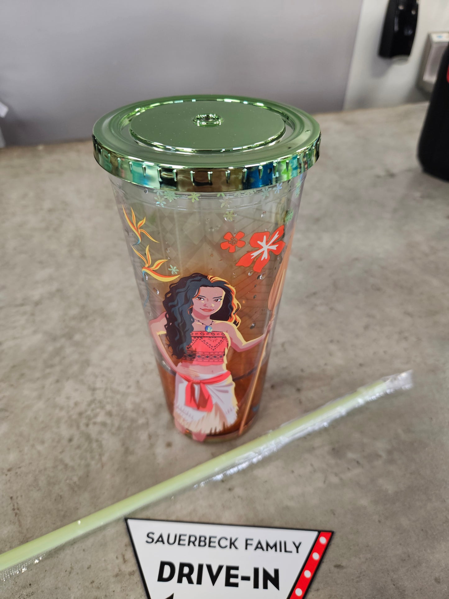 Moana (2026) Live Action - Flowers Double Wall Cup with lid and straw