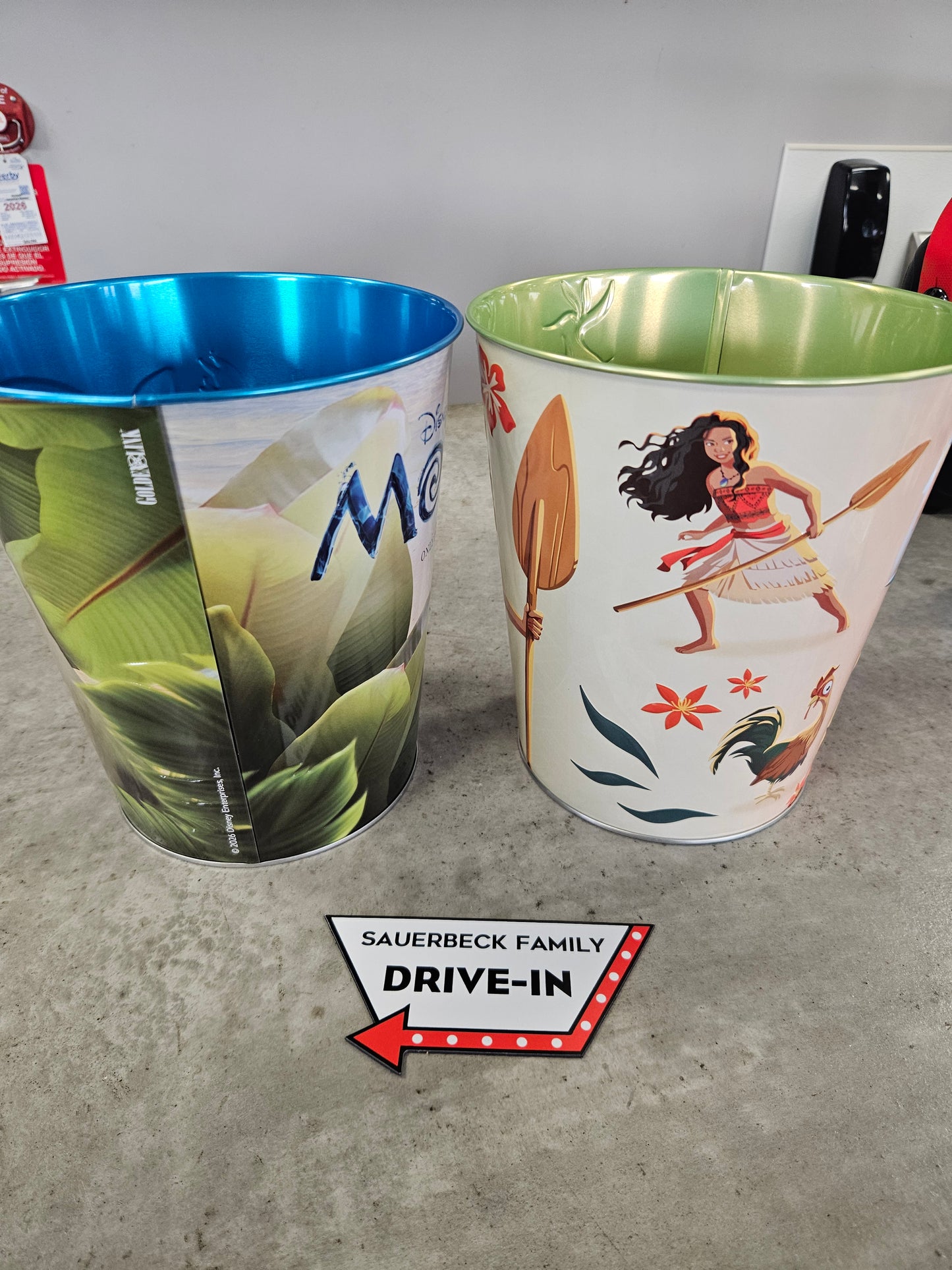 NEW! Moana (2026) Set of 2 Metal Popcorn Bucket IN HAND