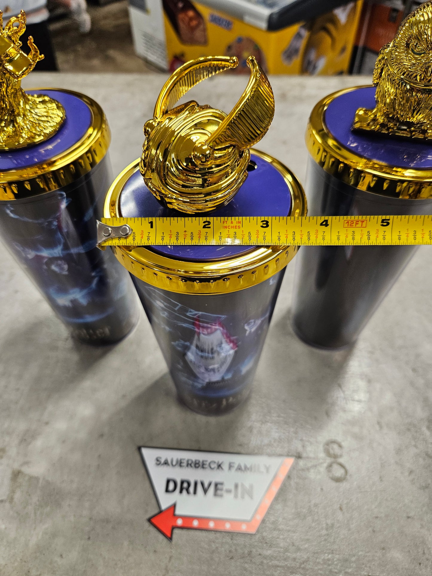Harry Potter 25th Anniversary Double Wall Cup with Gold Figure Lid -Set of 3