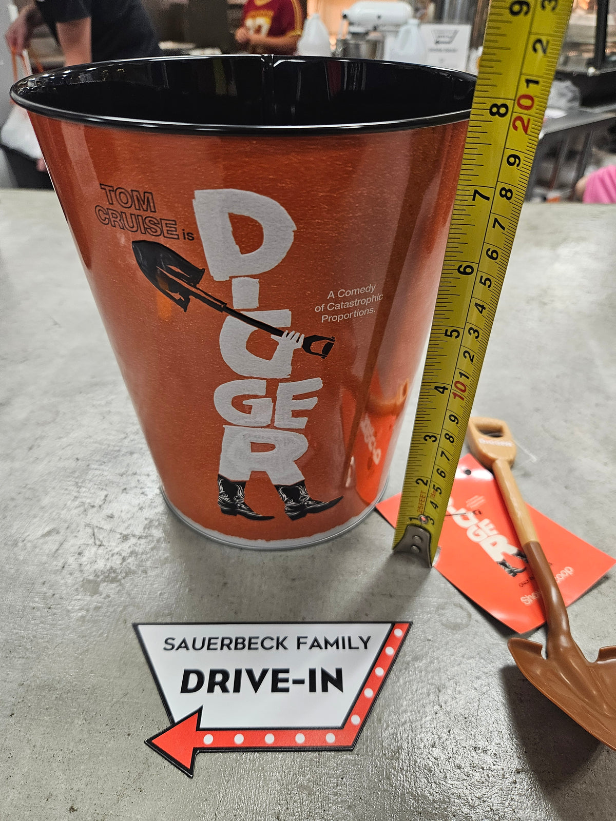 Digger Movie Metal Popcorn Bucket Tin with Shovel