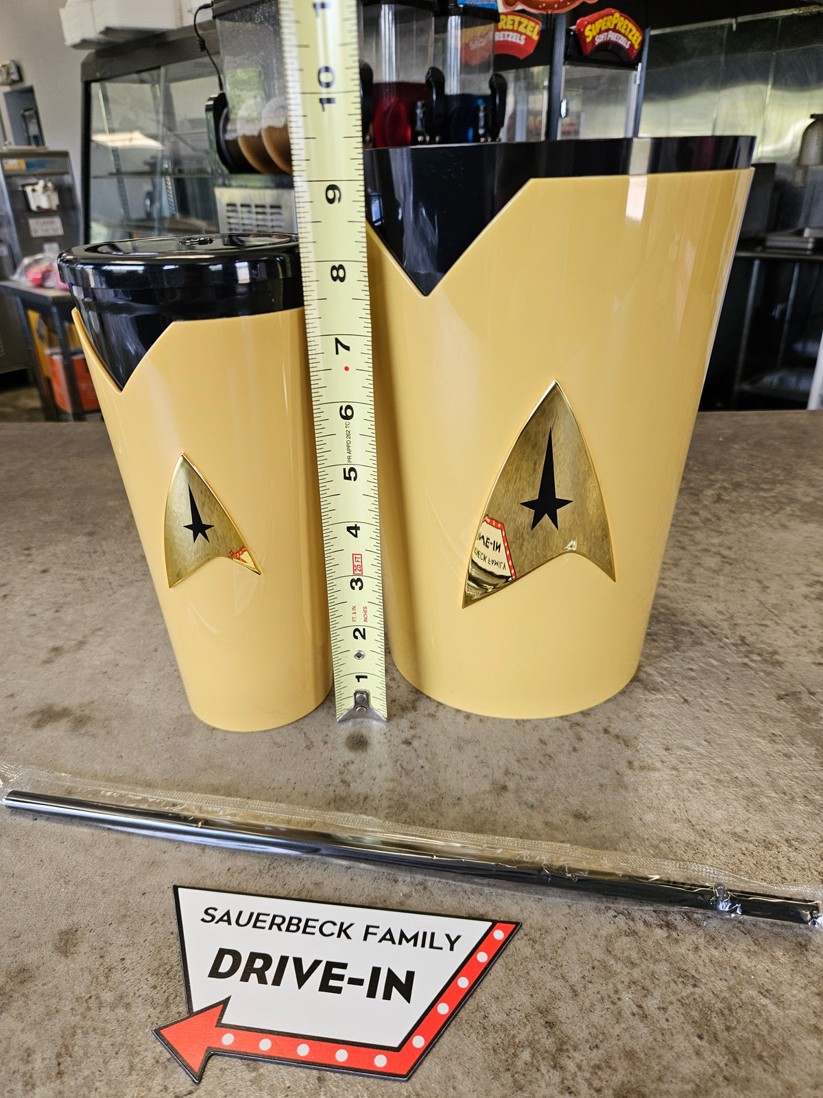 Star Trek SET of 2 - YELLOW Uniform Popcorn Bucket AND Cup 60th Anniv IN HAND 2026