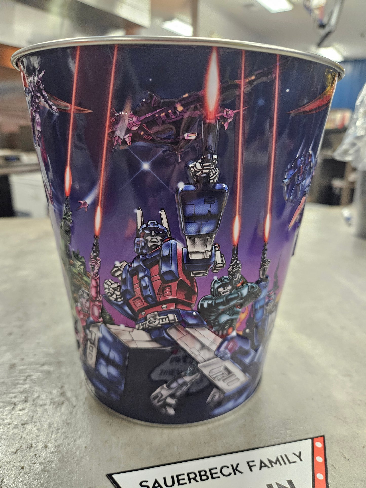 Transformers Apology Tour Metal Popcorn Bucket AND Cup Lid Straw - 2026