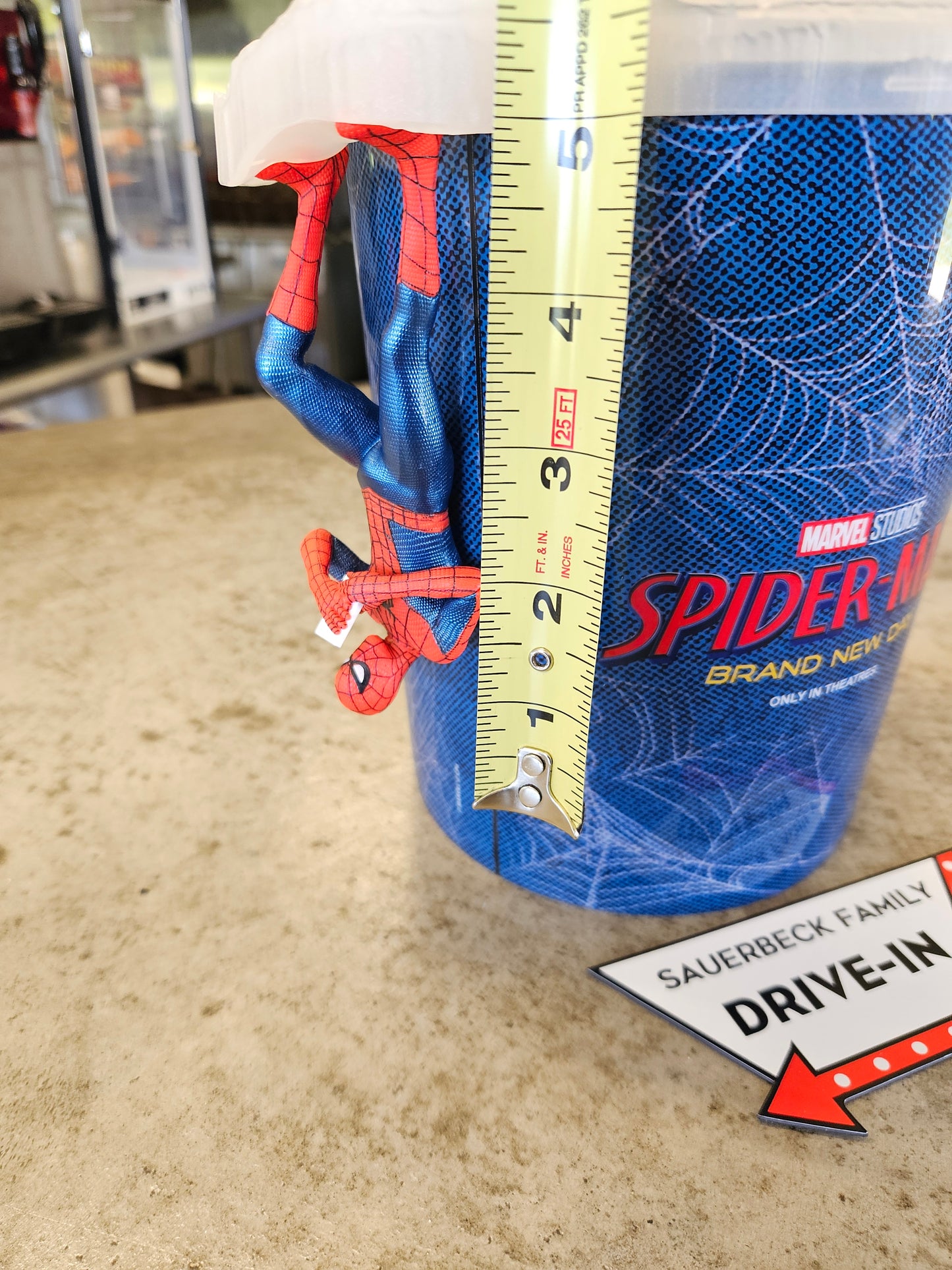 Spider-Man Brand New Day 2026 Popcorn Bucket With Hanging Figure Lid - In Hand