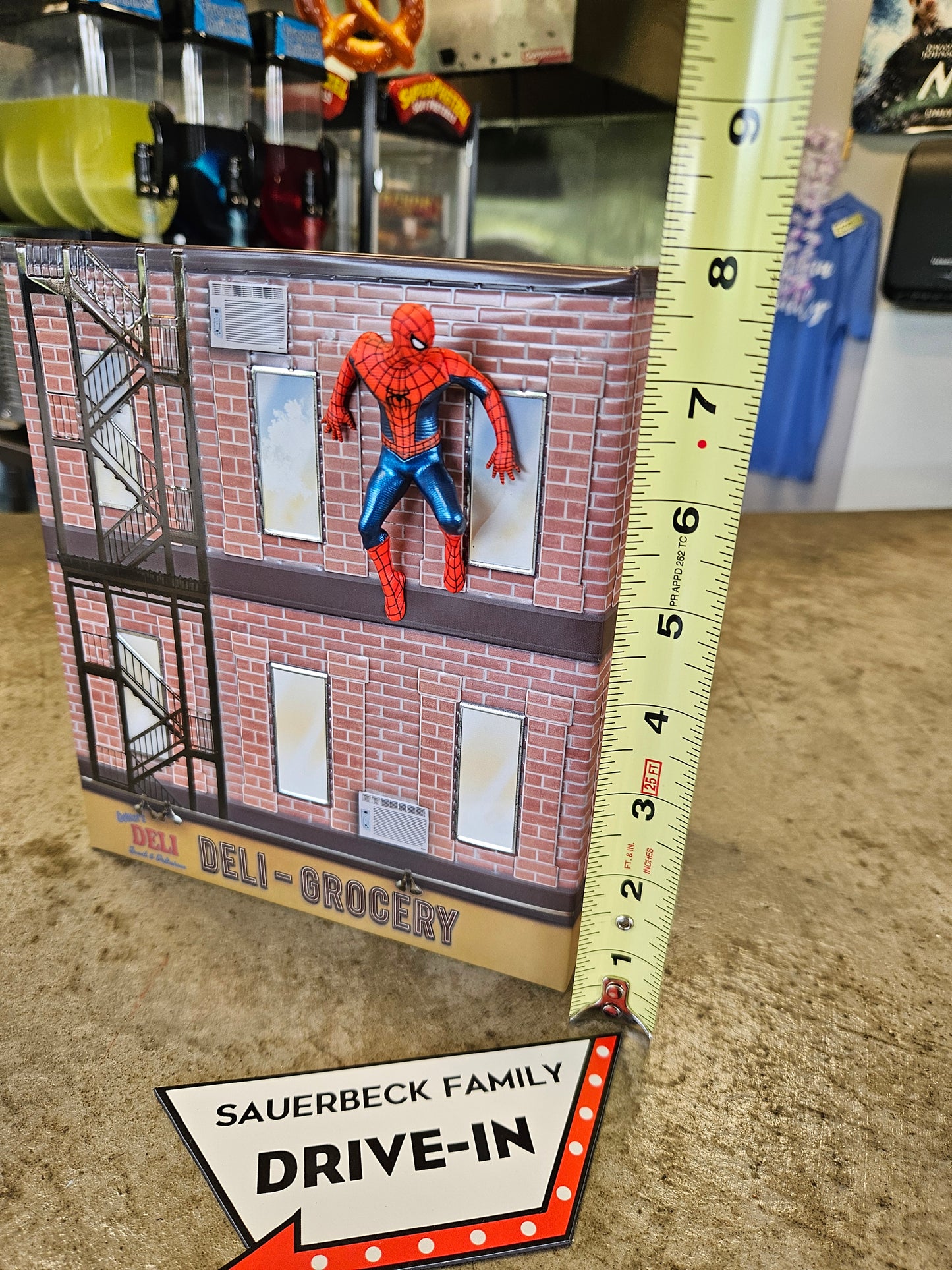 Spider-Man Brand New Day Deli Building 130oz Metal Popcorn Bucket IN HAND 2026
