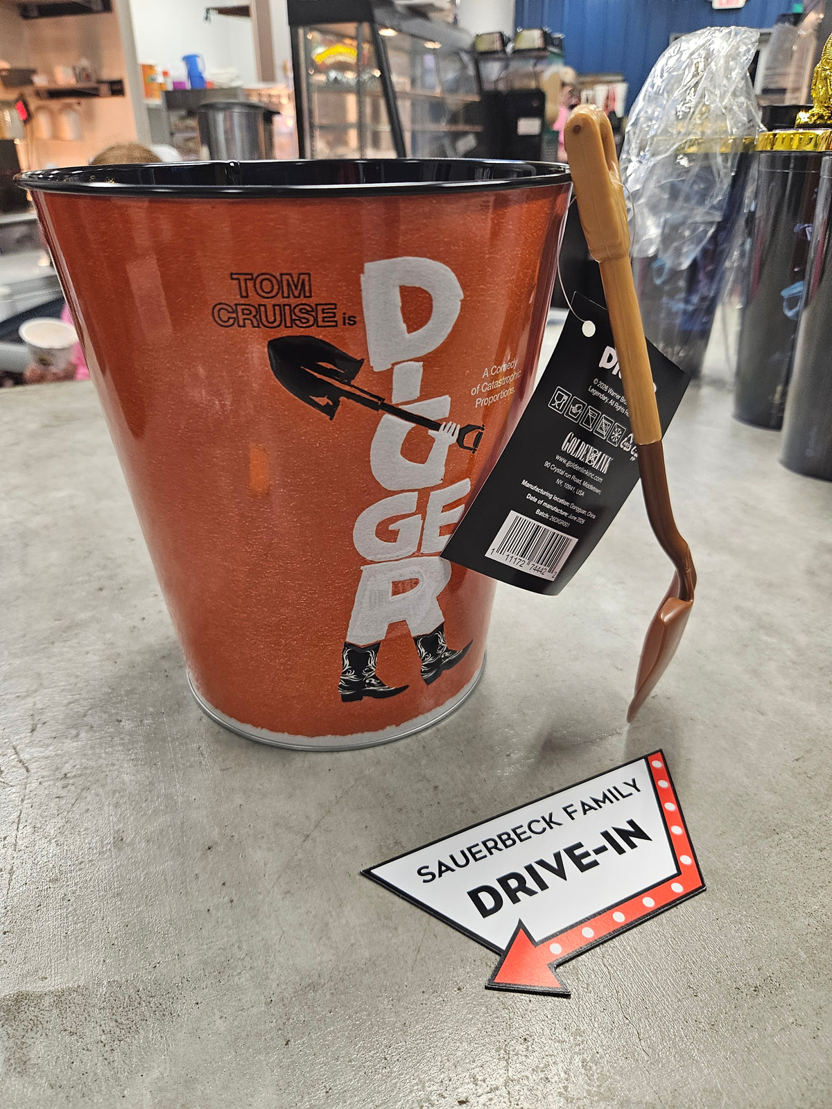 Digger Movie Metal Popcorn Bucket Tin with Shovel