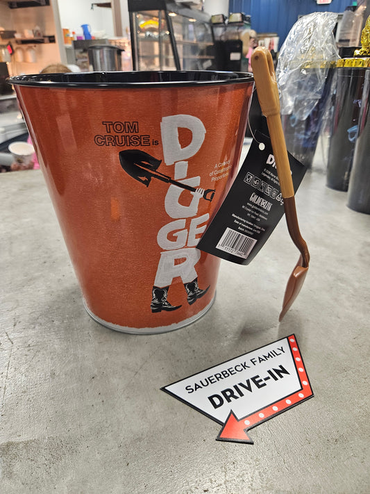 Digger Movie Metal Popcorn Bucket Tin with Shovel