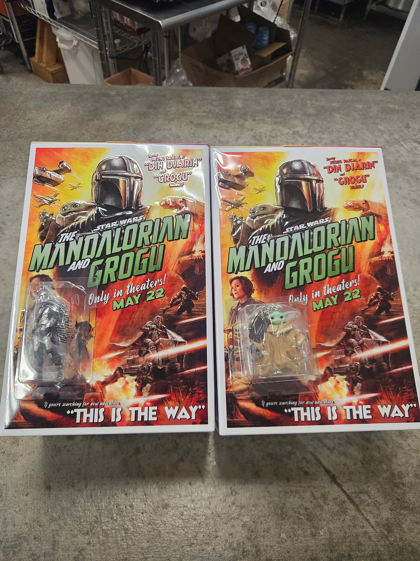 SET OF 2 Star Wars Mandalorian Grogu 2026 Metal Popcorn Bucket w/ Keychain BOTH