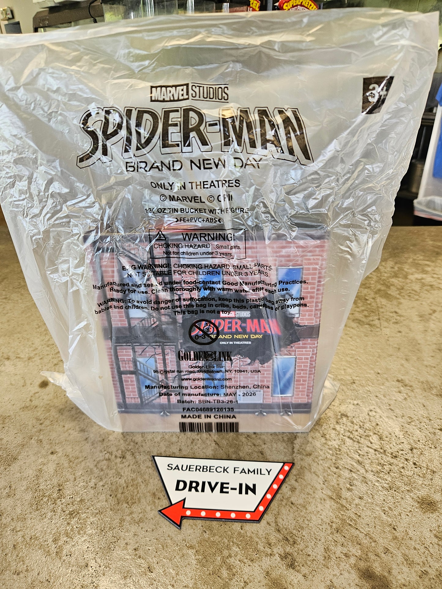 Spider-Man Brand New Day Deli Building 130oz Metal Popcorn Bucket IN HAND 2026