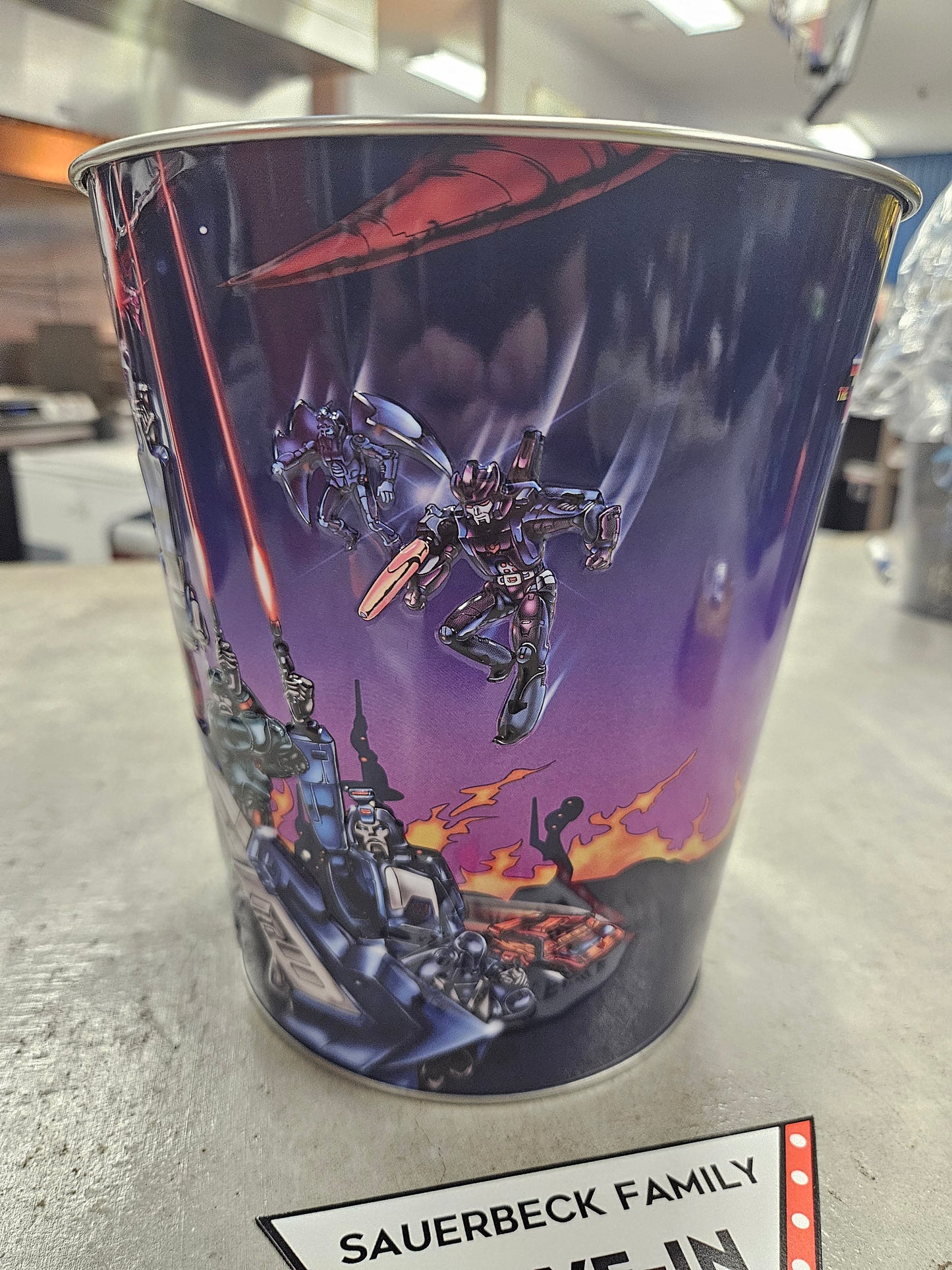 Transformers Apology Tour Metal Popcorn Bucket AND Cup Lid Straw - 2026