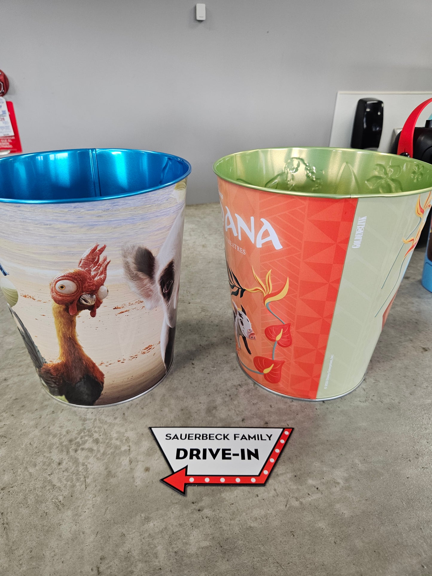 NEW! Moana (2026) Set of 2 Metal Popcorn Bucket IN HAND