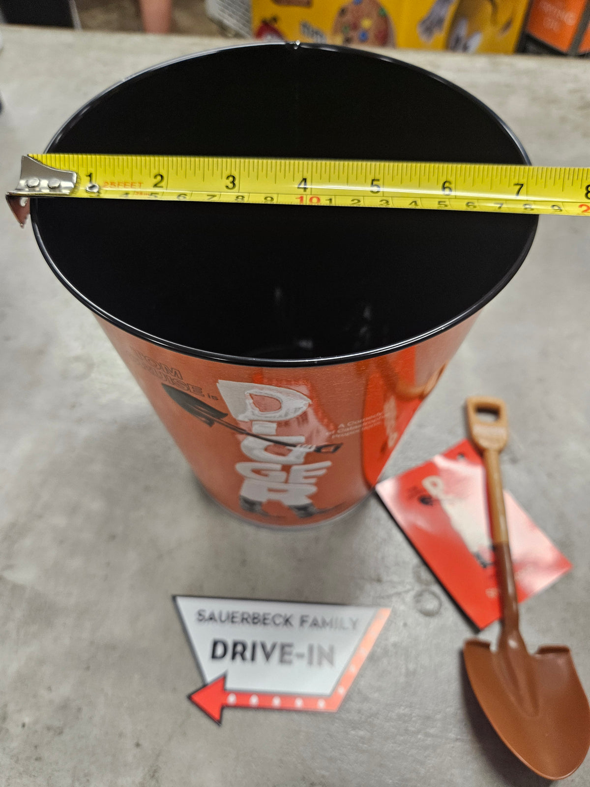 Digger Movie Metal Popcorn Bucket Tin with Shovel