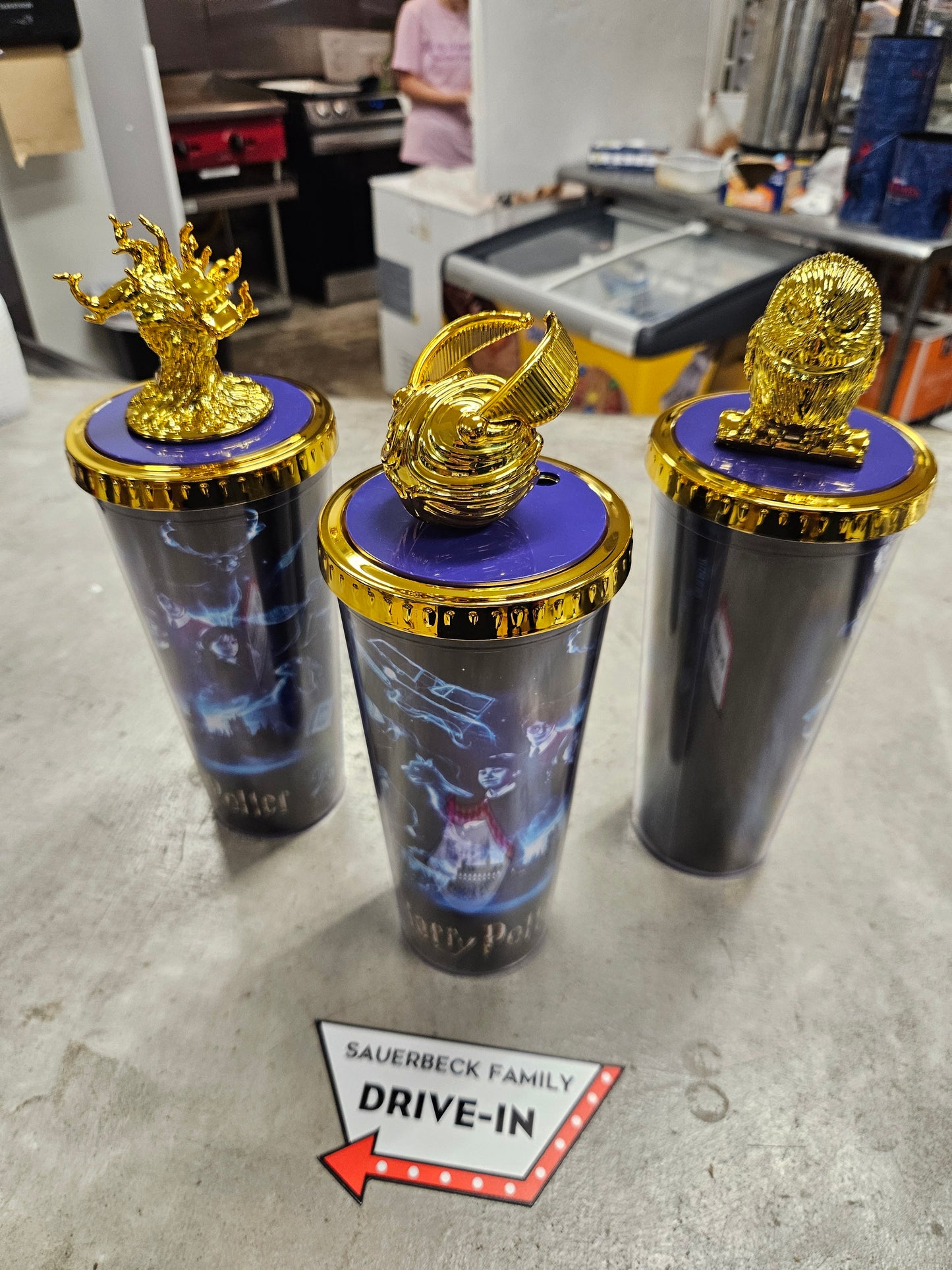 Harry Potter 25th Anniversary Double Wall Cup with Gold Figure Lid -Set of 3