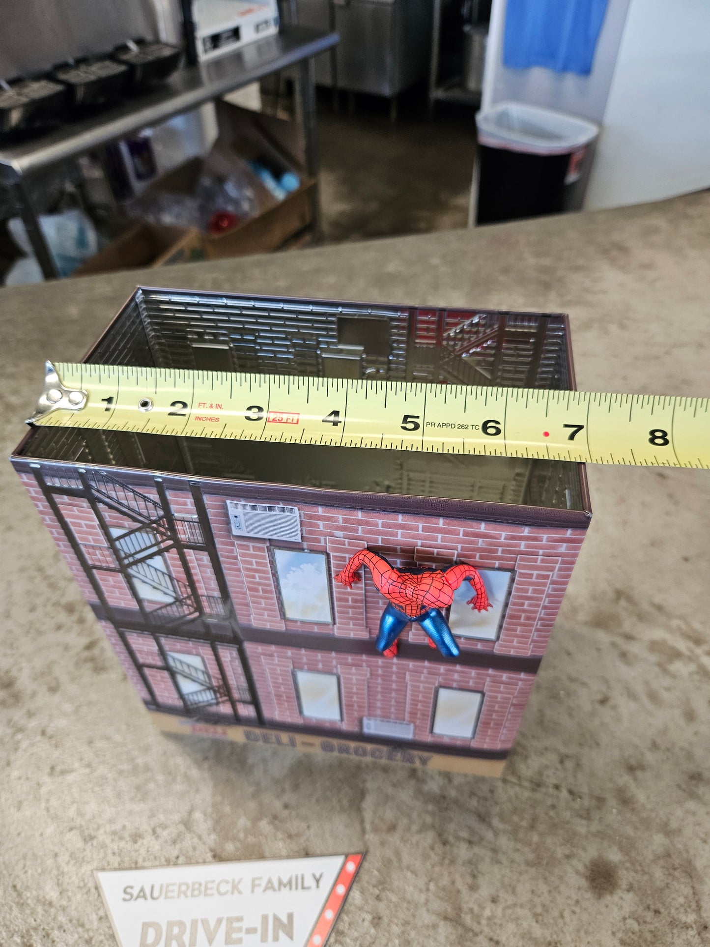 Spider-Man Brand New Day Deli Building 130oz Metal Popcorn Bucket IN HAND 2026