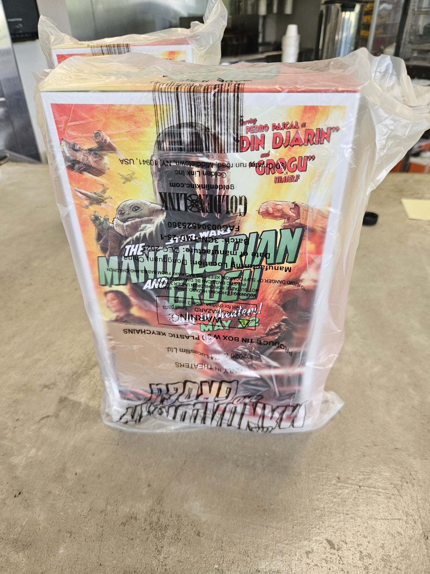SET OF 2 Star Wars Mandalorian Grogu 2026 Metal Popcorn Bucket w/ Keychain BOTH
